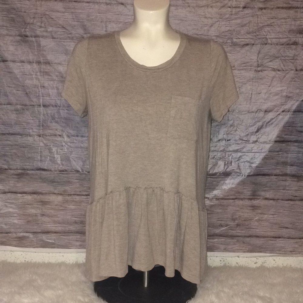 I Ma Belle Short Sleeve Peplum Top